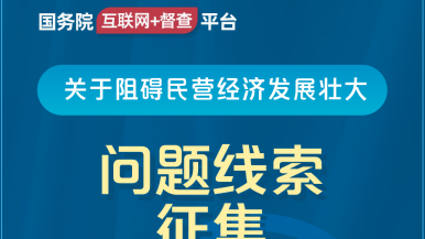 艹逼视频大全国务院“互联网+督查”平台公开征集阻碍民营经济发展壮大问题线索